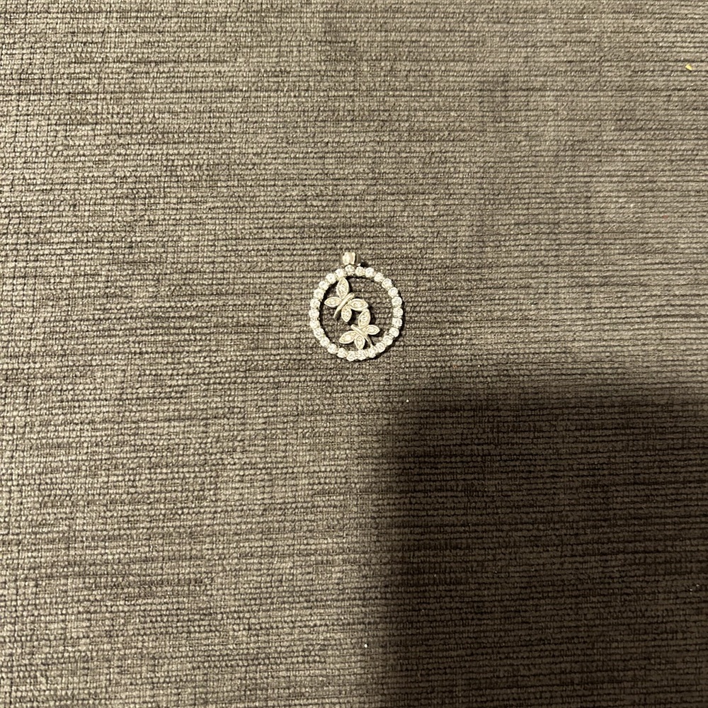 Italian silver and crystal charm- butterflies